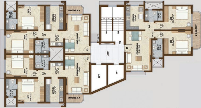 Floor Plan of Shree Krishna Pinnacle in Chembur East, Mumbai - Image 35012