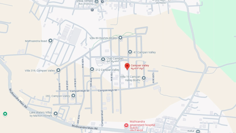 Location of Cornerstone Campan Valley in Varthur, Bangalore - Image 323047