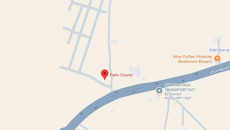 Location of Aditya Palm county in Hoskote, Bangalore - Image 332775