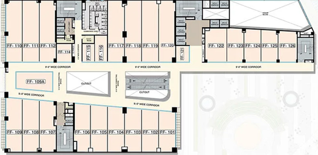 Floor Plan of Gulshan One29 in Sector 129, Noida - Image 303341
