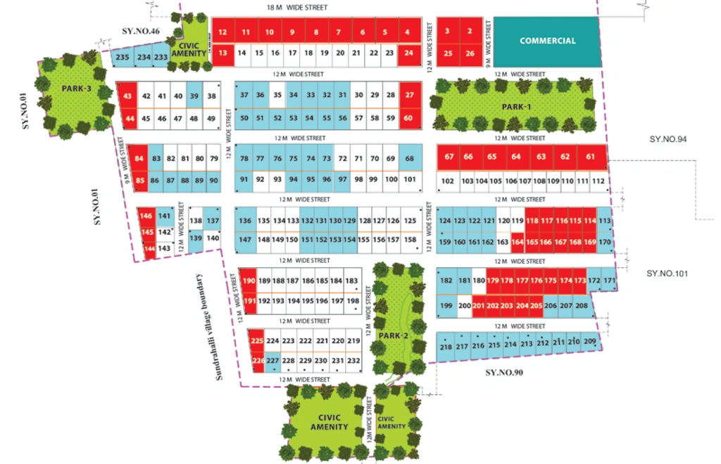 Master Plan of Ferns Forest View in Devanahalli, Bangalore - Image 330078