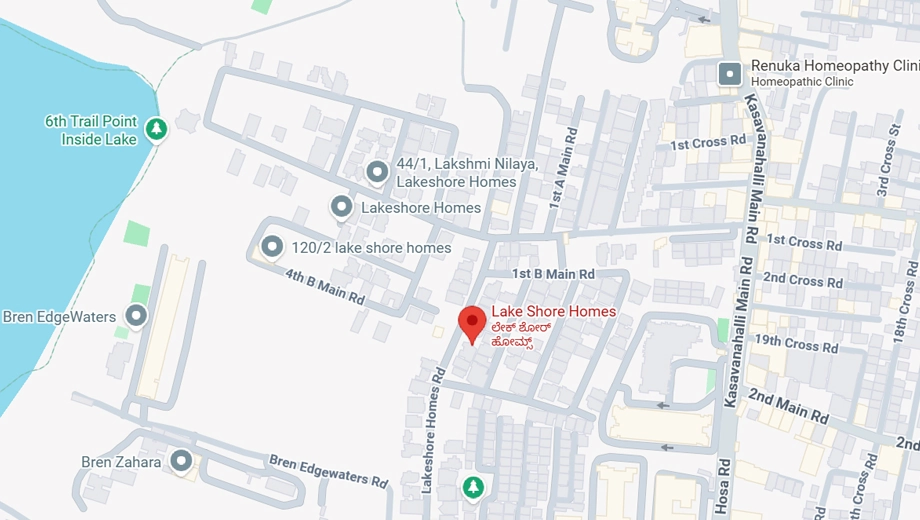 Location of Ferns Lake Shore Homes in Sarjapur Road, Bangalore - Image 336182