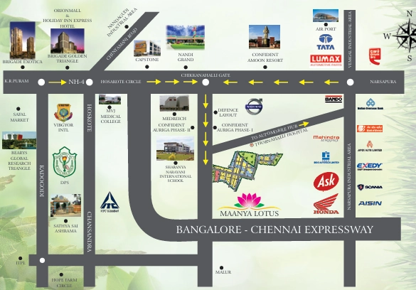 Location of Maanya Lotus in Hoskote, Bangalore - Image 327007
