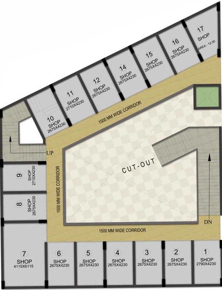 Floor Plan of Commercial Gaur Sportswood Arcade in Sector 79, Noida - Image 301202
