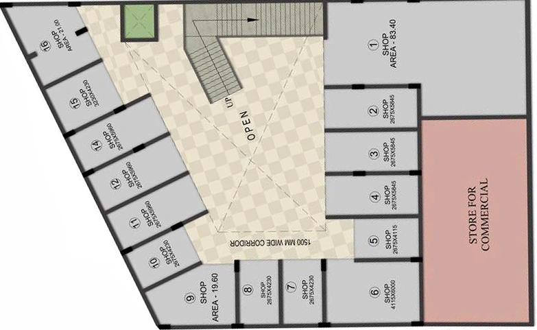 Floor Plan of Commercial Gaur Sportswood Arcade in Sector 79, Noida - Image 301201