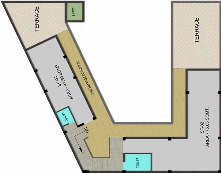Floor Plan of Commercial Gaur Sportswood Arcade in Sector 79, Noida - Image 301199