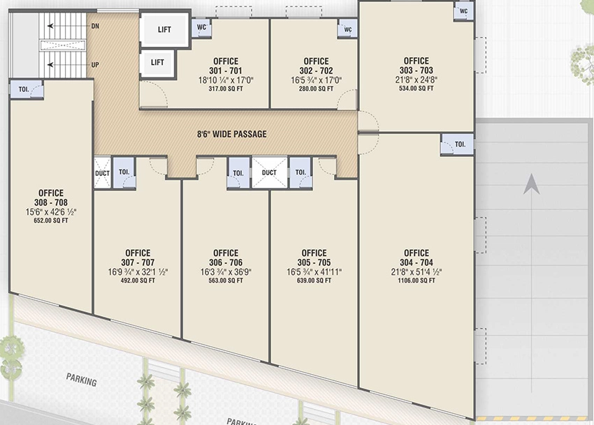 Floor Plan of Vision Copper Leaf in Bhuyangdev, Ahmedabad - Image 321977