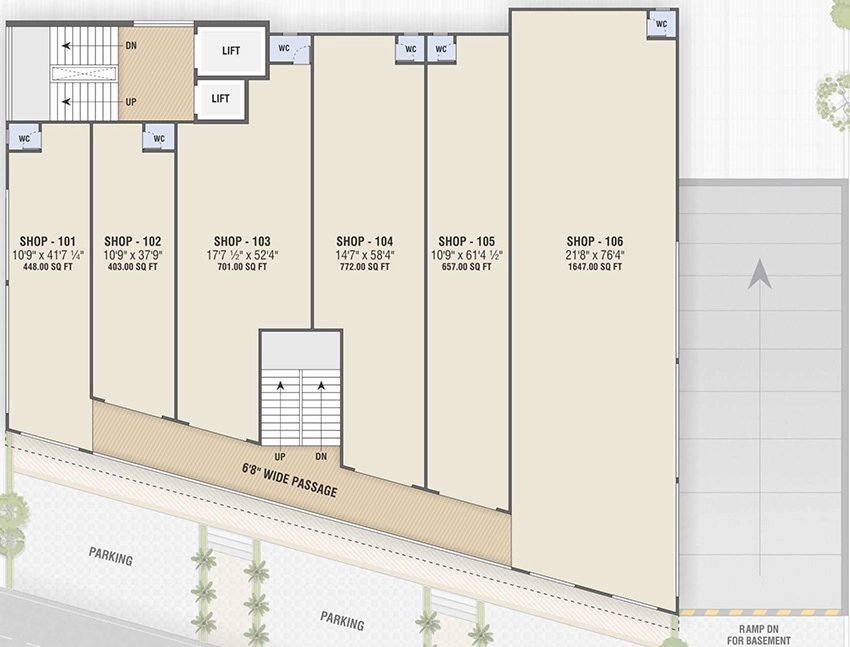 Floor Plan of Vision Copper Leaf in Bhuyangdev, Ahmedabad - Image 321976