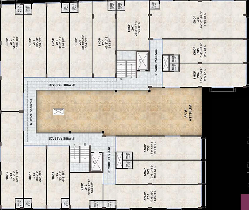 Floor Plan of Pushti Heights in Memnagar, Ahmedabad - Image 319238