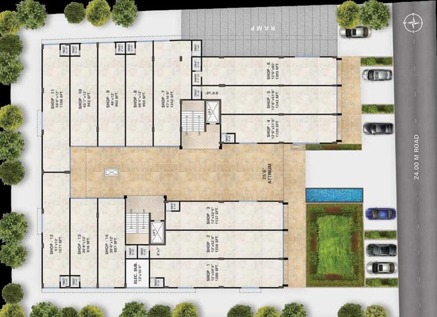 Master Plan of Pushti Heights in Memnagar, Ahmedabad - Image 319235