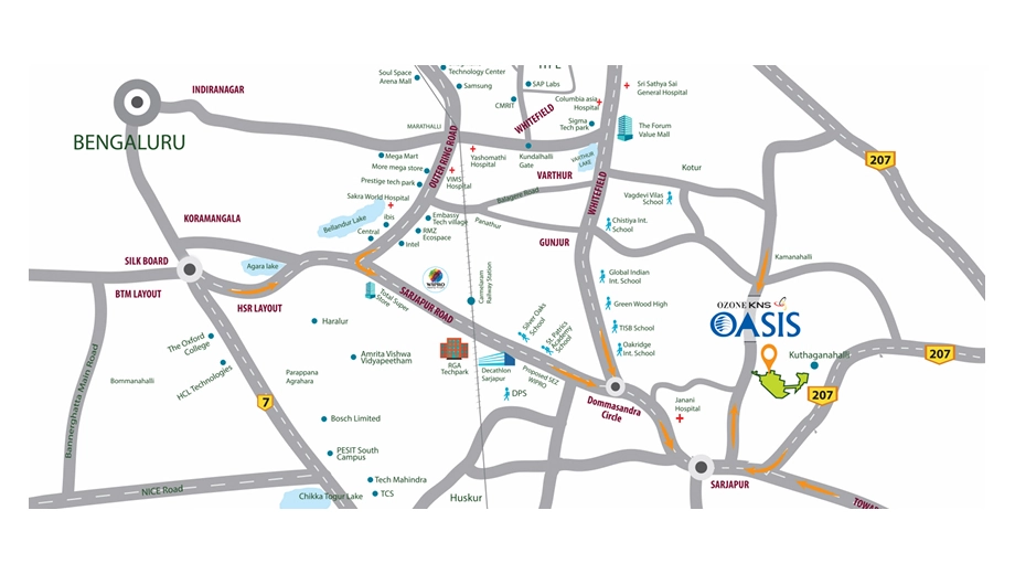 Location of Ozone KNS Oasis in Sarjapur Road, Bangalore - Image 330994