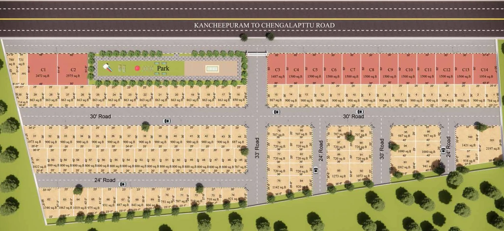 Master Plan of Ruby Urban Town in Chengalpattu, Chennai - Image 323907