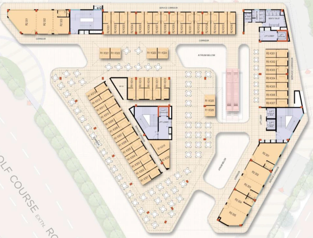 Floor Plan of M3M Atrium 57 in Sector 57, Gurgaon - Image 364608