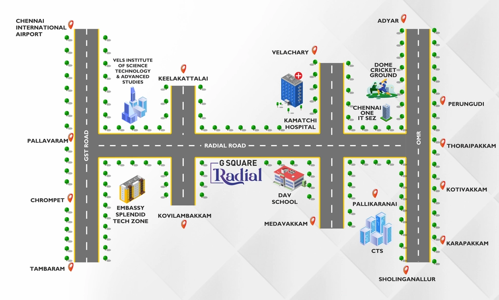 Location of G Square Radial in Kovilambakkam, Chennai - Image 318055