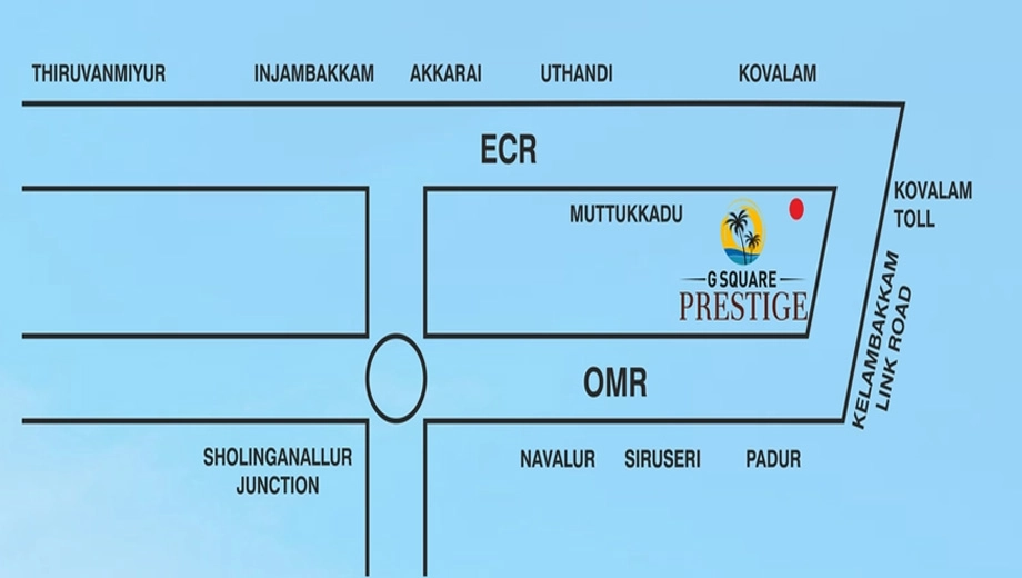 Location of G Square Prestige in Thiruvidanthai, Chennai - Image 318474