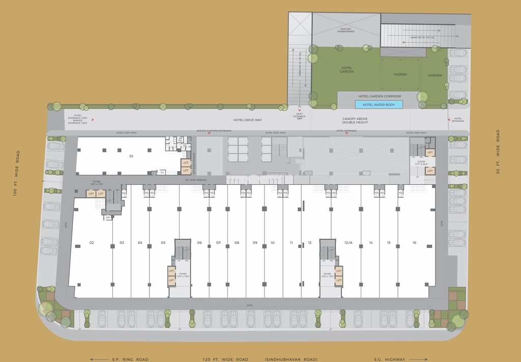 Master Plan of Shreenathji Times Square Grand in Sindhu Bhavan Road, Ahmedabad - Image 316225