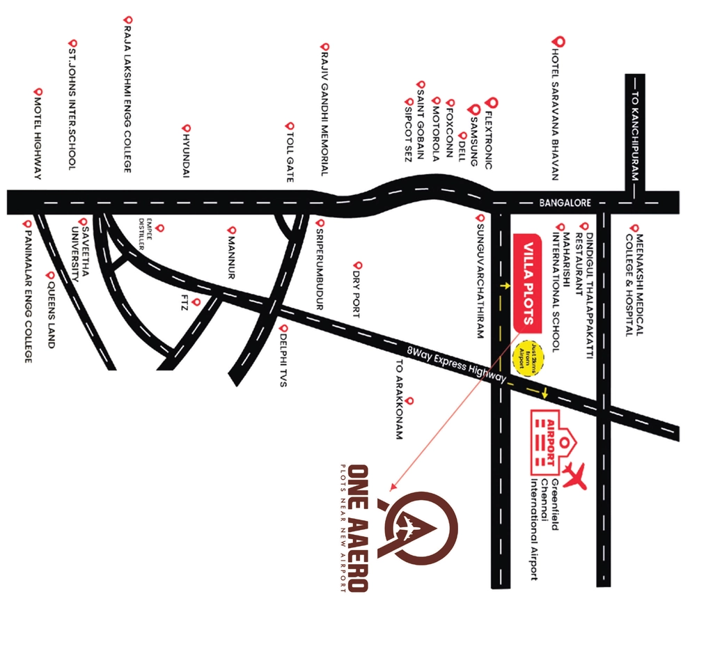 Location of Steps Stone One Aaero in Parandur, Chennai - Image 323877