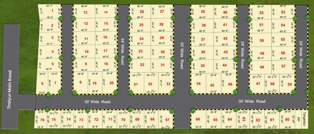 Master Plan of Steps Stone Srinivasa Palms Plot in Kelambakkam, Chennai - Image 323825