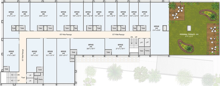 Floor Plan of Aakar Sapphire Business Park in Makarba, Ahmedabad - Image 342034