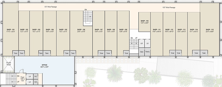 Floor Plan of Aakar Sapphire Business Park in Makarba, Ahmedabad - Image 342032