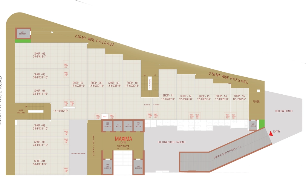 Floor Plan of Commercial Takshashila More Towers in Ellisbridge, Ahmedabad - Image 362026