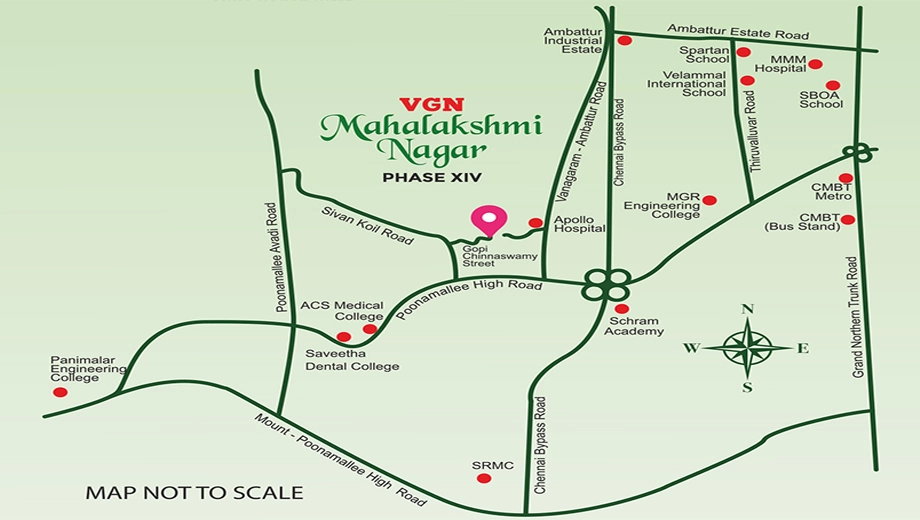 Location of VGN Mahalakshmi Nagar Phase 14 in Maduravoyal, Chennai - Image 319543