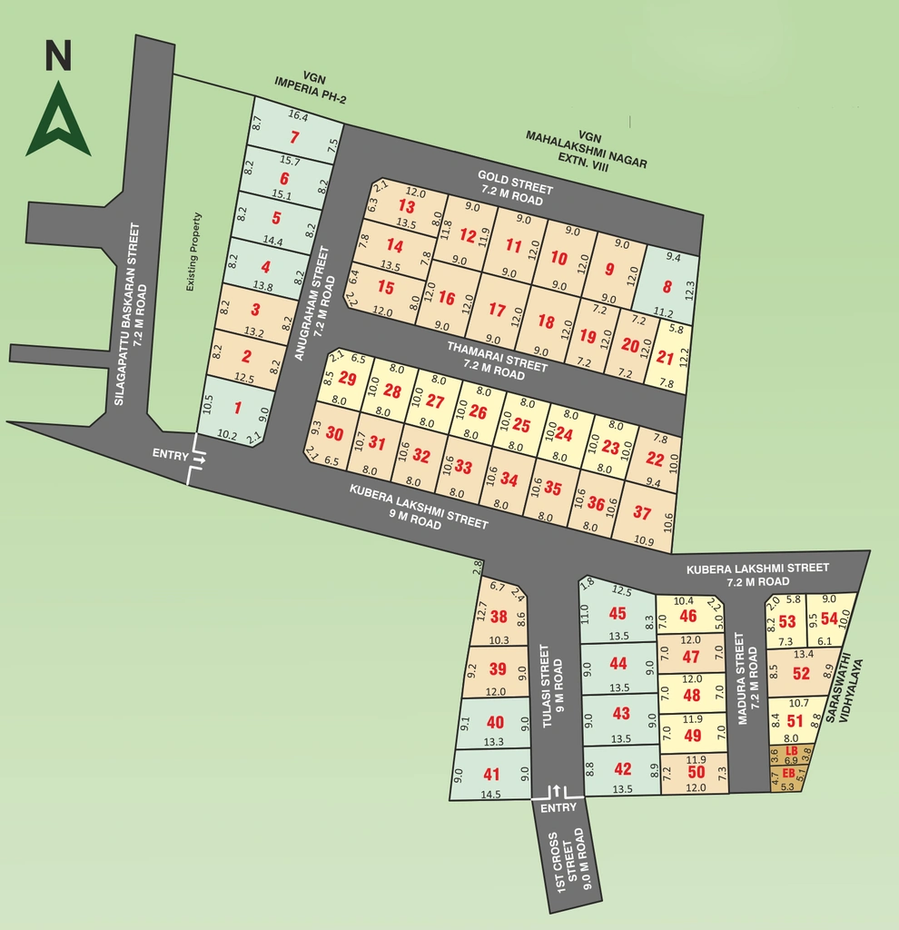 Master Plan of VGN Mahalakshmi Nagar Phase 14 in Maduravoyal, Chennai - Image 319544