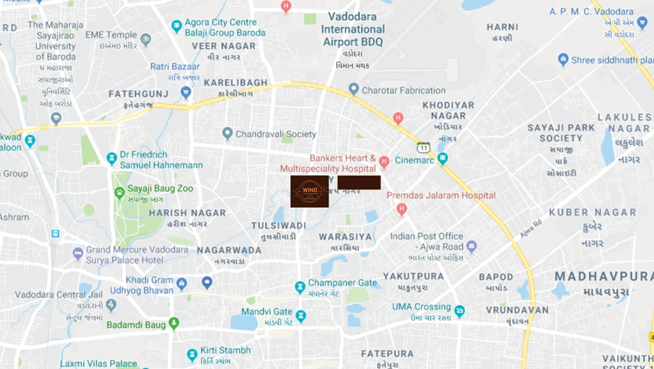 Location of Commercial Shree Balaji Wind in Warashiya, Vadodara - Image 365806