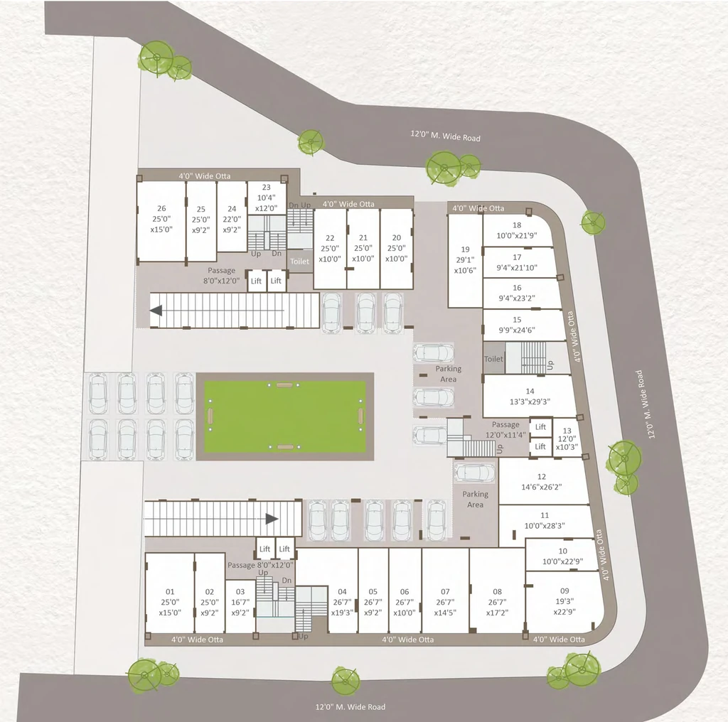 Master Plan of Commercial Shirin Priya Crossroads in Gotri, Vadodara - Image 365797