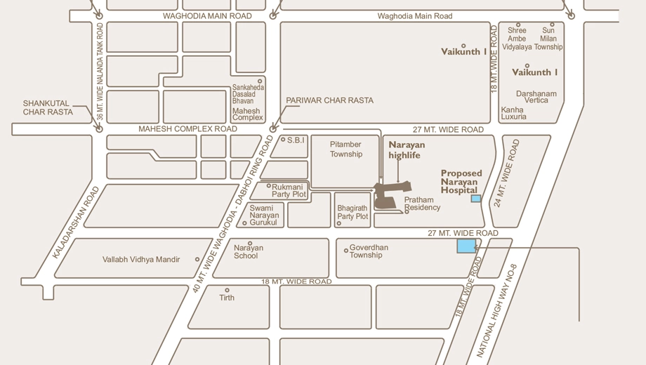 Location of Narayan Cityscapes in Waghodia Road, Vadodara - Image 365736