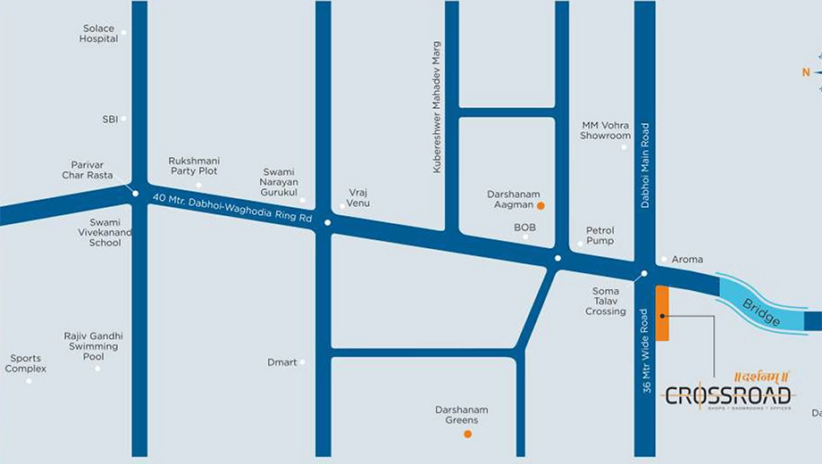 Location of Darshanam Crossroad in Dabhoi Road, Vadodara - Image 355854