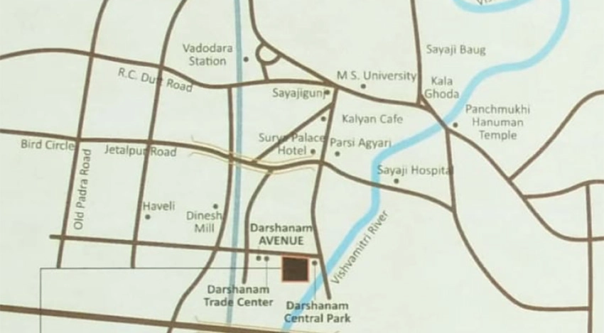 Location of Darshanam Trade Center 2 in Sayajiganj, Vadodara - Image 355531