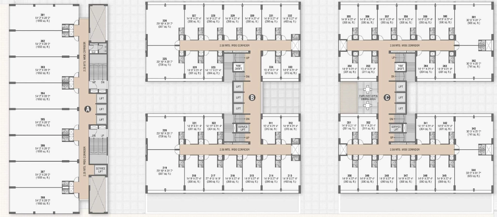 Floor Plan of SNS Elevate in Bhatar, Surat - Image 359377