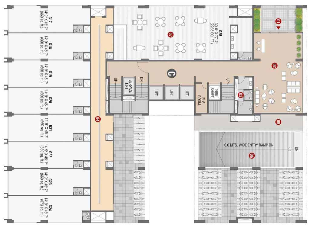 Floor Plan of SNS Elevate in Bhatar, Surat - Image 359376