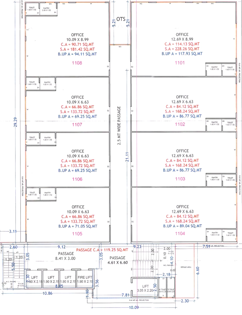 Floor Plan of Gokul Towers in Dumas Road, Surat - Image 359284