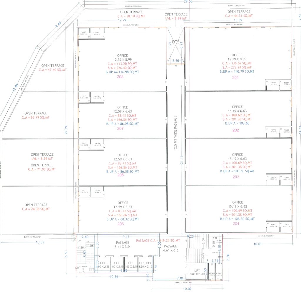 Floor Plan of Gokul Towers in Dumas Road, Surat - Image 359283