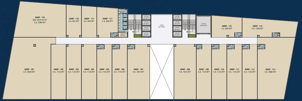 Floor Plan of Universal Millennium Business Hub in Sarthana Jakat Naka, Surat - Image 359920