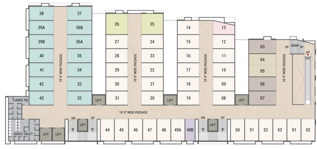Floor Plan of Amorina Textile Market in Punagam, Surat - Image 359762