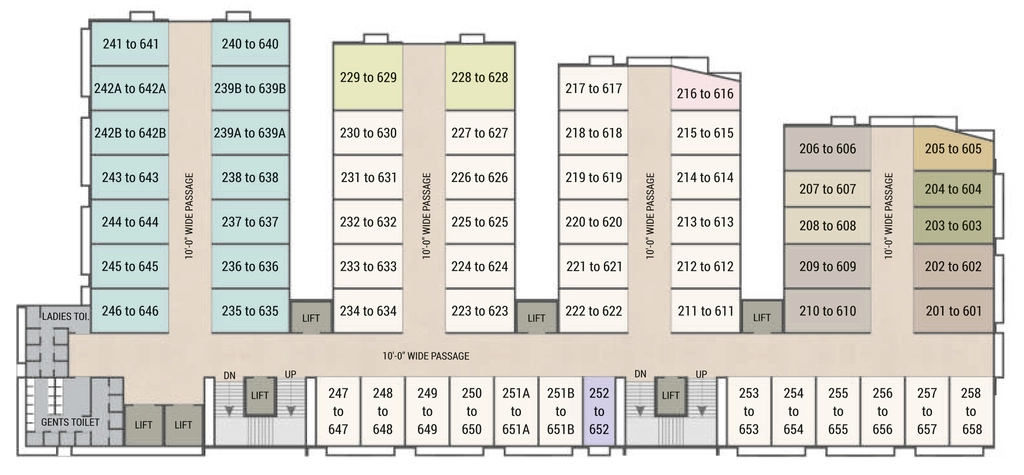 Floor Plan of Amorina Textile Market in Punagam, Surat - Image 359763