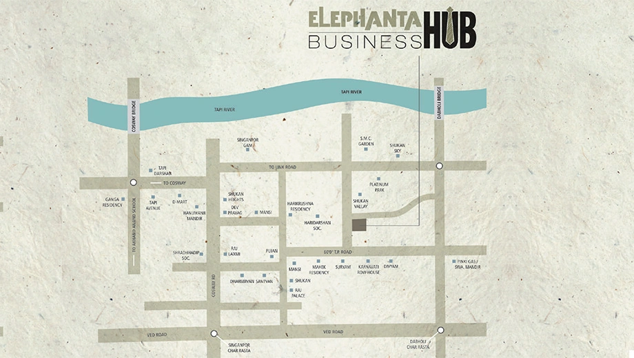 Location of Shivam Elephanta Business Hub in Katargam, Surat - Image 359842