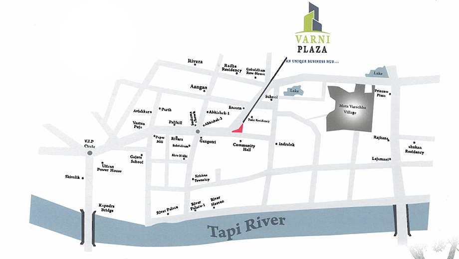 Location of Varni Plaza in Mota Varachha, Surat - Image 359940