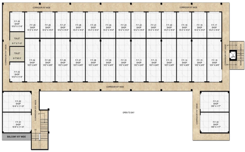 Floor Plan of Hirnot Happy Mart in Govindpuram, Ghaziabad - Image 367689
