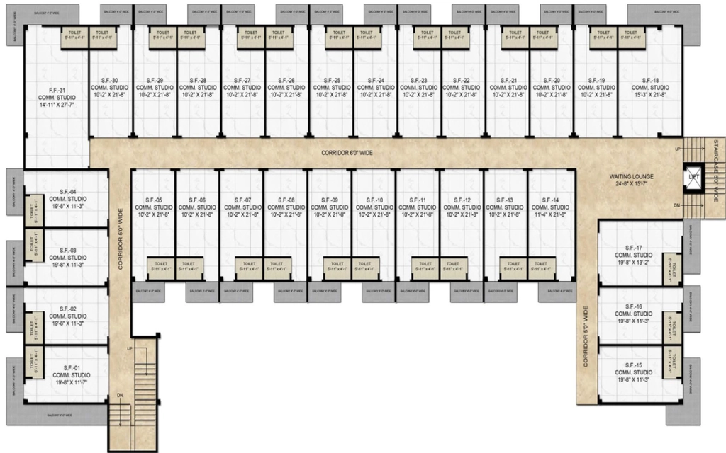 Floor Plan of Hirnot Happy Mart in Govindpuram, Ghaziabad - Image 367690