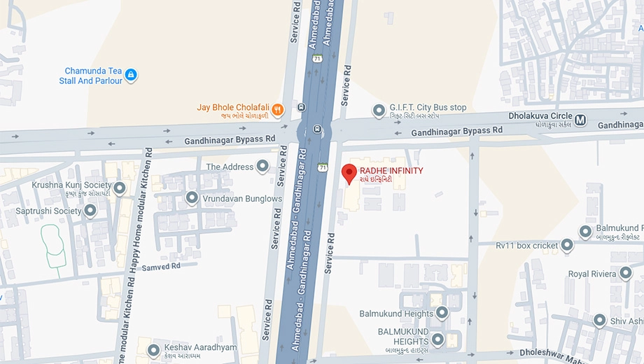 Location of Commercial Arpan Radhe Infinity in Kudasan, Gandhinagar - Image 334991