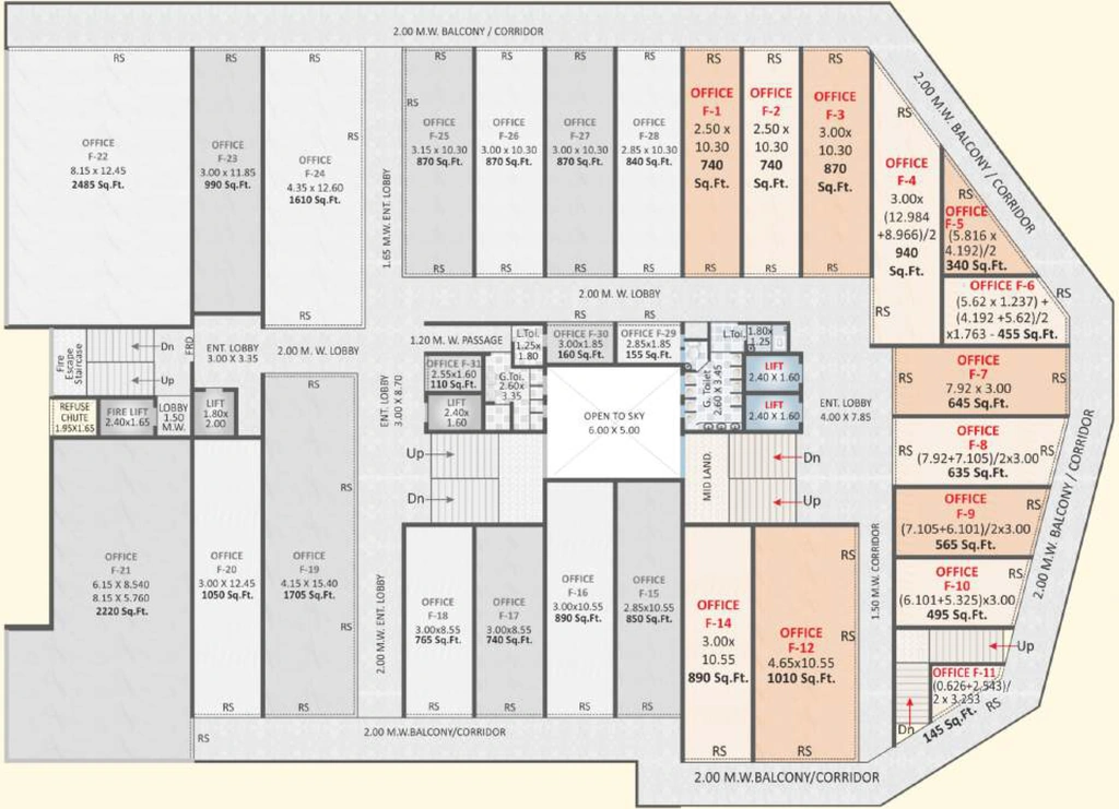 Floor Plan of Gandhi Square in Omkar Nagar, Nagpur - Image 345005