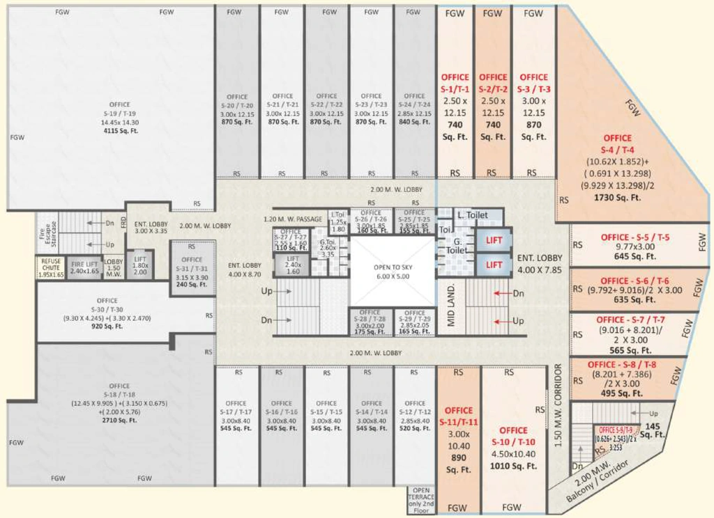Floor Plan of Gandhi Square in Omkar Nagar, Nagpur - Image 345004