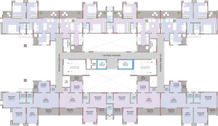 Floor Plan of Siddhi The Address in Moshi, Pune - Image 24678