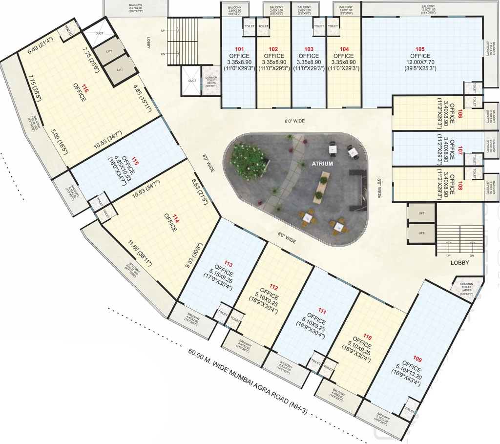 Floor Plan of Roongta Bellavista in Govind Nagar, Nashik - Image 280359
