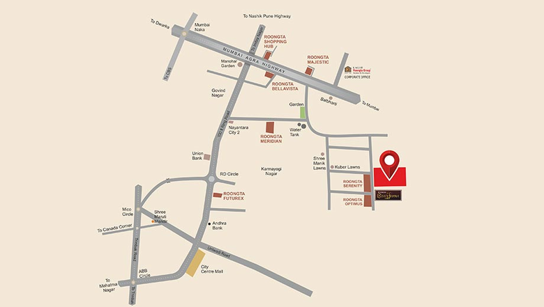 Location of Commercial Roongta Grandezza in Govind Nagar, Nashik - Image 280501