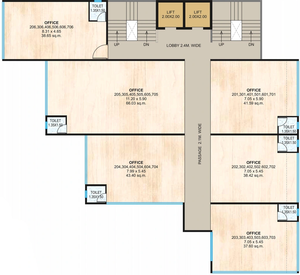 Floor Plan of Commercial Aura Sky Tower in Sharanpur, Nashik - Image 280809